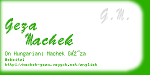 geza machek business card